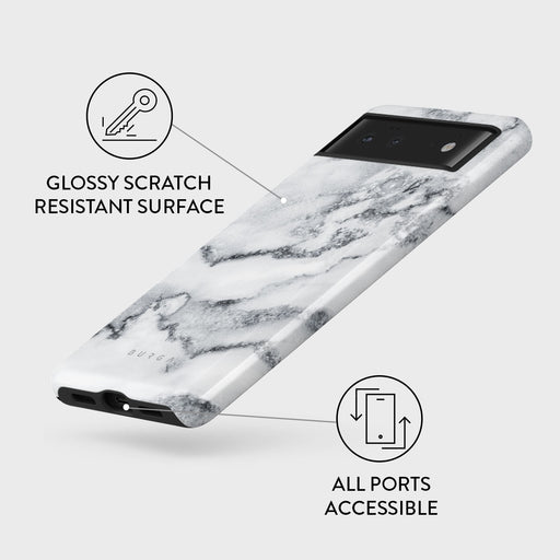 White Winter - Classy Marble Google Pixel 6a Case 3